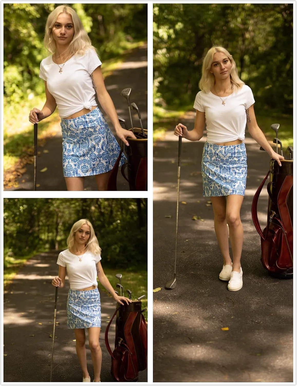 Ekouaer Women's Active Performance Skort Lightweight Skirt for Running Tennis Golf Workout Sports