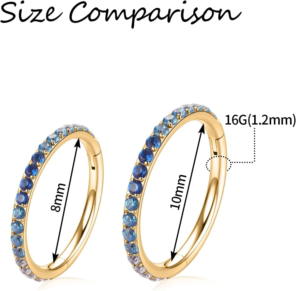 GAGABODY Conch Piercing Jewelry 20g 18g 16g 14g 12g Septum Jewelry Conch Hoop Daith Earrings Surgical Steel Clicker Hoop Piercing Rings Lip Rings with CZ Helix Rook Cartilage Piercing Jewelry