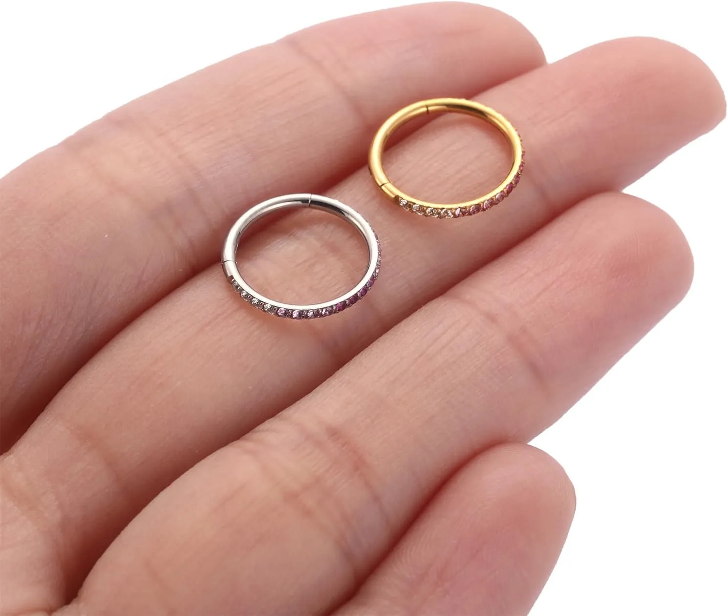 GAGABODY Conch Piercing Jewelry 20g 18g 16g 14g 12g Septum Jewelry Conch Hoop Daith Earrings Surgical Steel Clicker Hoop Piercing Rings Lip Rings with CZ Helix Rook Cartilage Piercing Jewelry