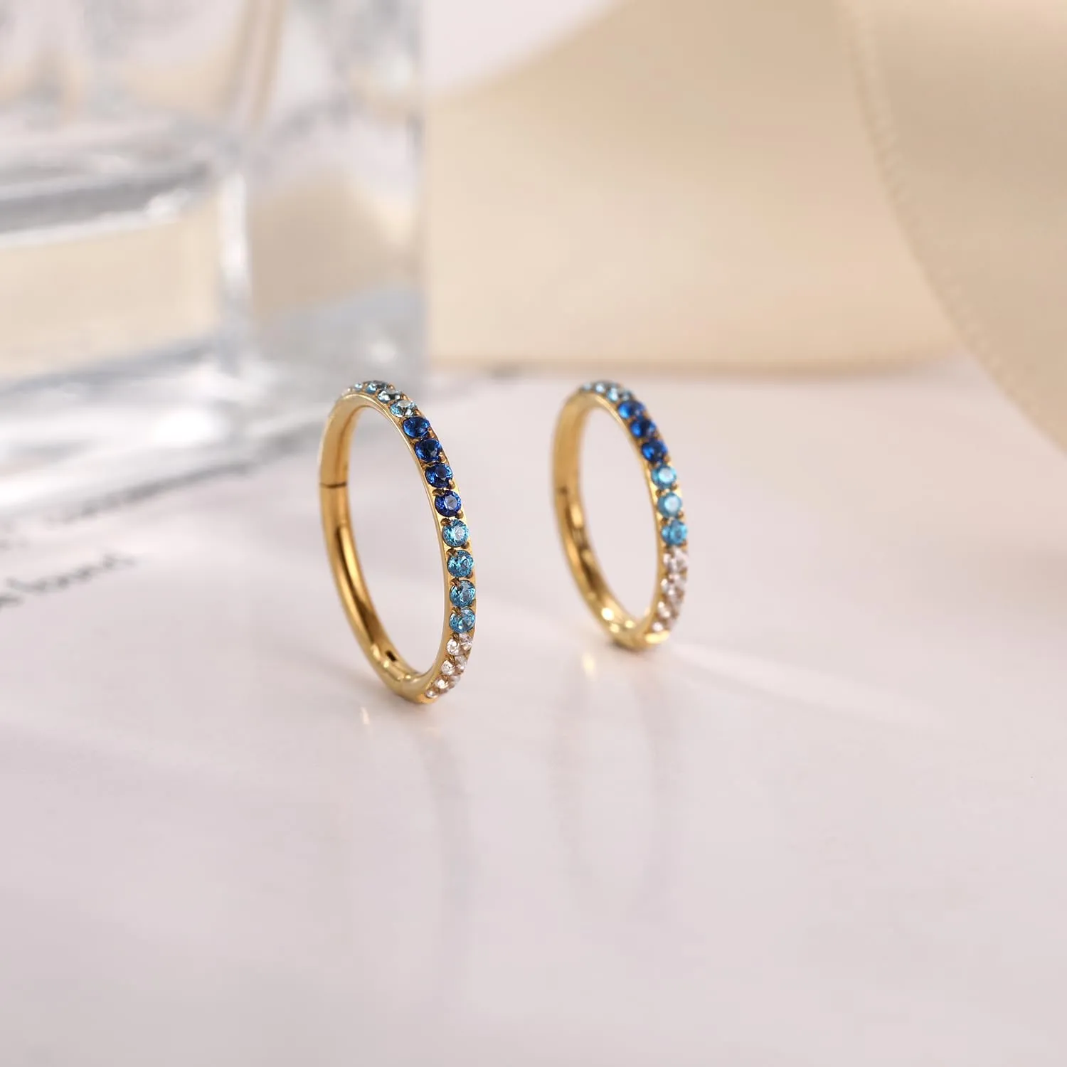 GAGABODY Conch Piercing Jewelry 20g 18g 16g 14g 12g Septum Jewelry Conch Hoop Daith Earrings Surgical Steel Clicker Hoop Piercing Rings Lip Rings with CZ Helix Rook Cartilage Piercing Jewelry