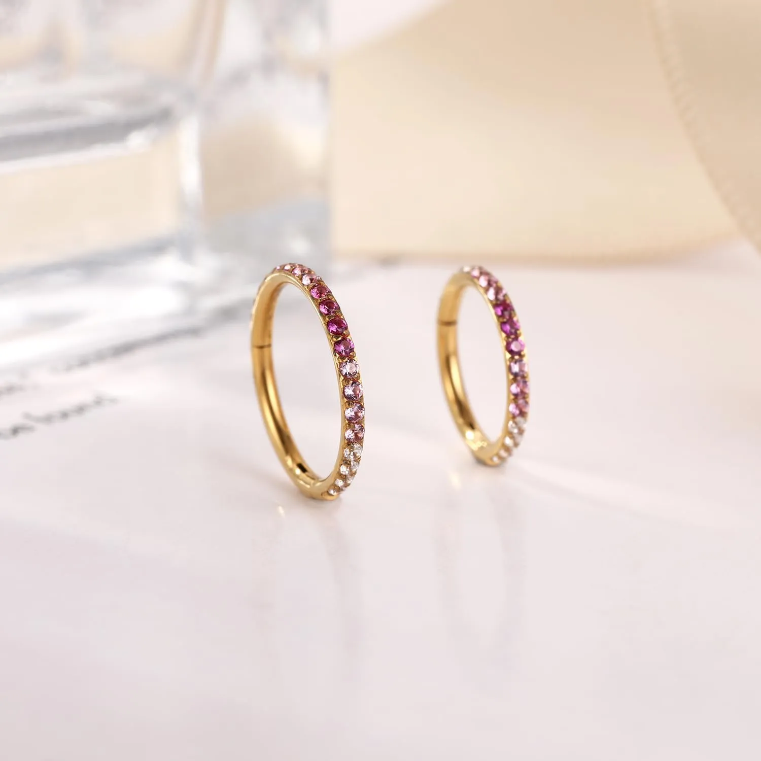 GAGABODY Conch Piercing Jewelry 20g 18g 16g 14g 12g Septum Jewelry Conch Hoop Daith Earrings Surgical Steel Clicker Hoop Piercing Rings Lip Rings with CZ Helix Rook Cartilage Piercing Jewelry