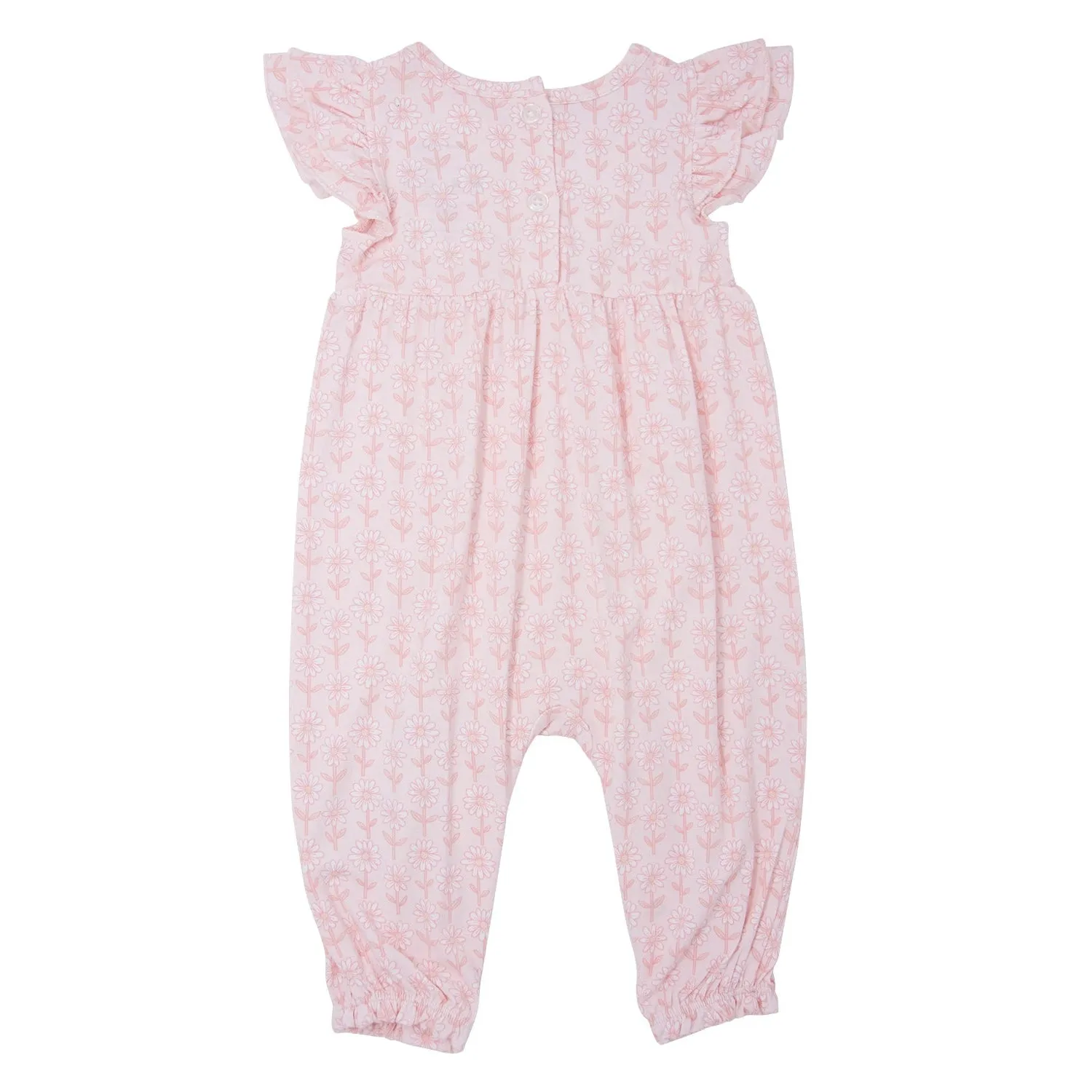 Geometric Daisy Flutter Sleeve Romper