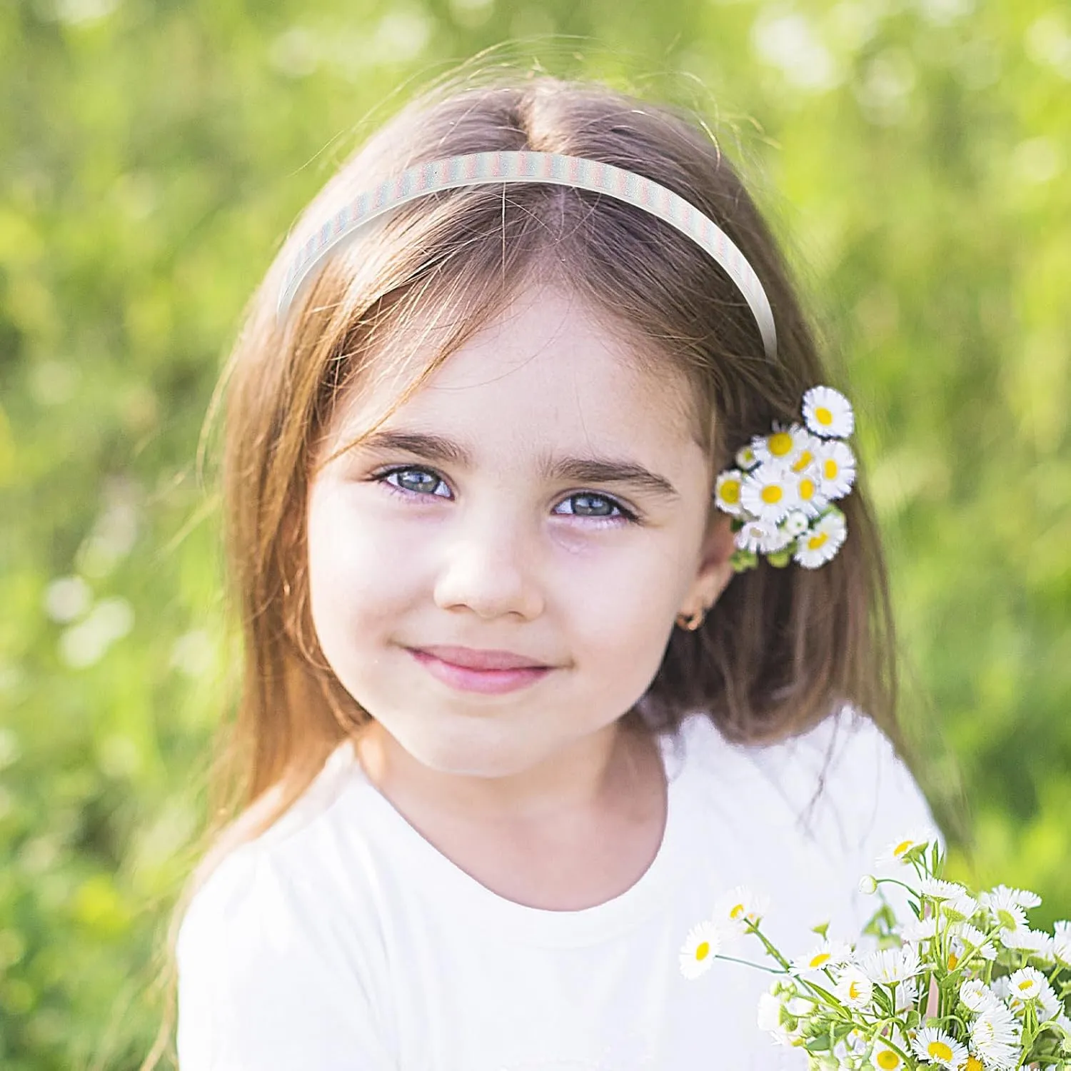 Glitter Headband, 4pcs Plastic Sparkly Cute Non Slip Chunky Hairbands, Thick Bling Confetti Rainbow Hair Bands with Teeth, Little Girls Colorful Hair Accessories(2 stripes   2 stars)