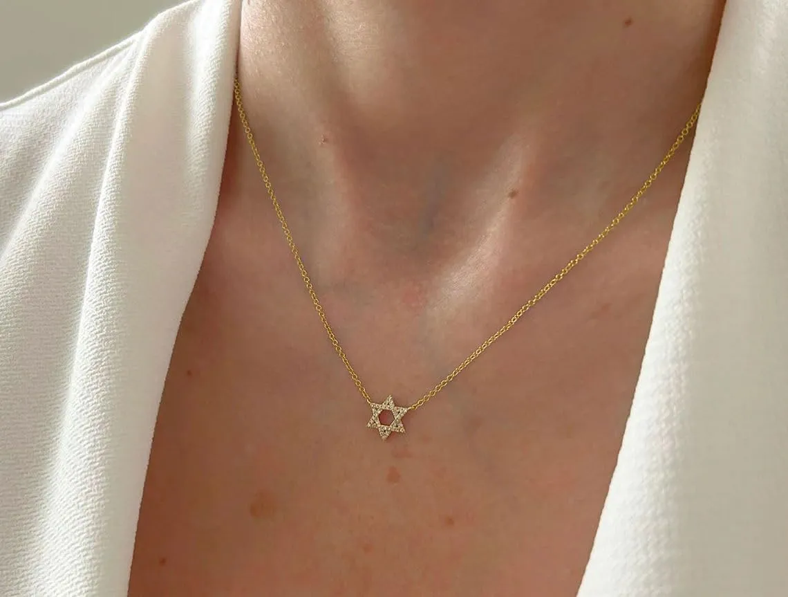 Gold Necklace for Women-14k Gold Plated Infinity Necklace Star Of David Necklace Evil Eye Cross Pendants Heart Dainty Gold Necklace For Women