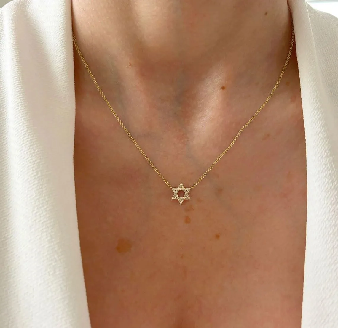 Gold Necklace for Women-14k Gold Plated Infinity Necklace Star Of David Necklace Evil Eye Cross Pendants Heart Dainty Gold Necklace For Women