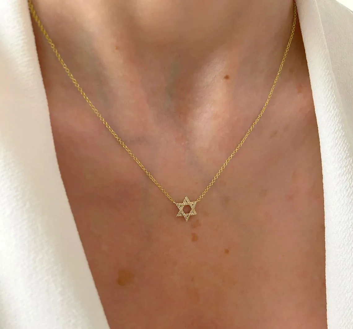 Gold Necklace for Women-14k Gold Plated Infinity Necklace Star Of David Necklace Evil Eye Cross Pendants Heart Dainty Gold Necklace For Women