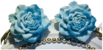 Handcrafted Gradient Double-color Rose resin Earrings - Unique Artisanal Flower Studs for Women