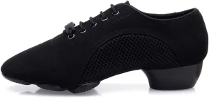 HIPPOSEUS Women's Lace-up Latin Dance Shoes Split Sole Ballroom Modern Salsa Rhythm Teaching Practice Dance Shoes,Model 419
