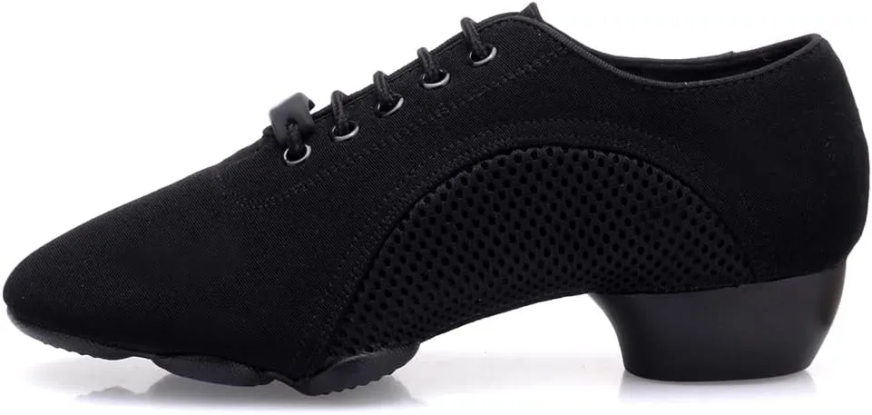 HIPPOSEUS Women's Lace-up Latin Dance Shoes Split Sole Ballroom Modern Salsa Rhythm Teaching Practice Dance Shoes,Model 419
