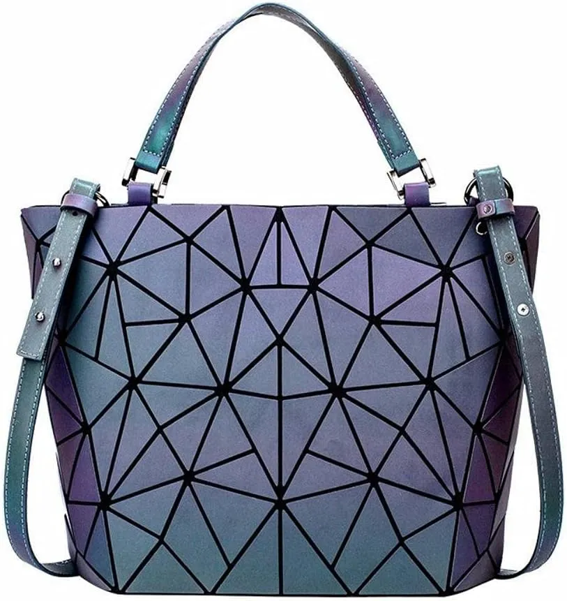 Holographic Luminous Geometric Backpacks Purse, Women Handbag Purse and Wallet for Women Iridescent Backpack (BB190010-01)