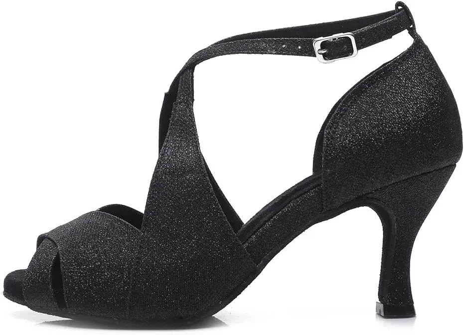 HROYL Latin Dance Shoes Women Waltz Shoes for Girls Salsa Ballroom Dance Shoes Wedding Dance Shoes for Women,Model YCL420