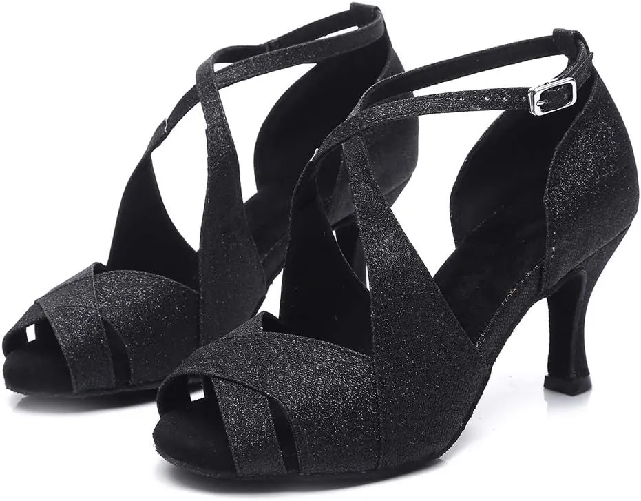 HROYL Latin Dance Shoes Women Waltz Shoes for Girls Salsa Ballroom Dance Shoes Wedding Dance Shoes for Women,Model YCL420