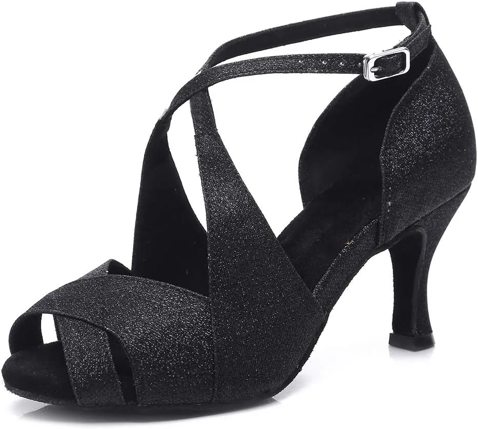 HROYL Latin Dance Shoes Women Waltz Shoes for Girls Salsa Ballroom Dance Shoes Wedding Dance Shoes for Women,Model YCL420