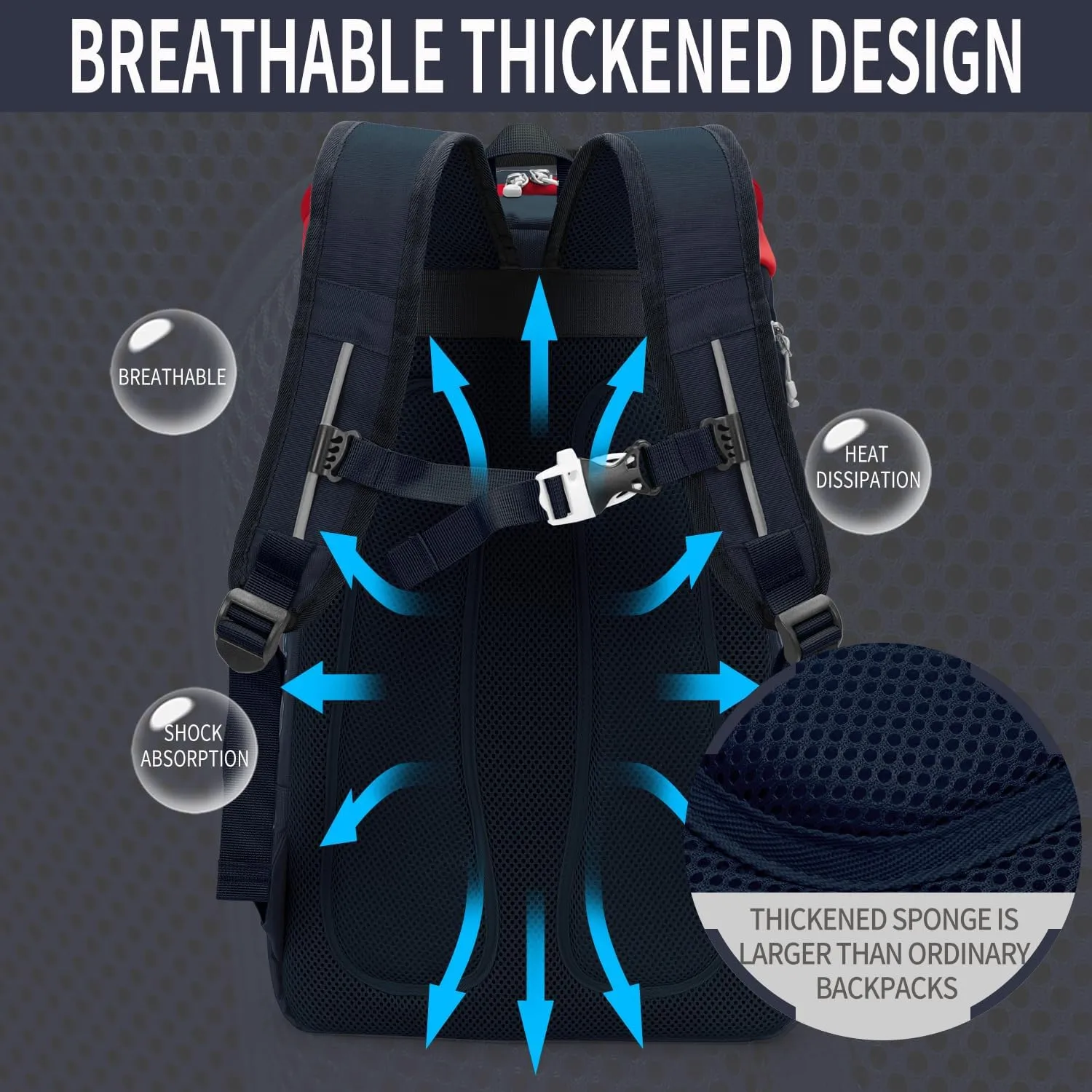 INOXTO 40L Tennis Backpack for Men & Women, Large Pickleball Bag With Independent Shoe Storage, Waterproof & Breathable, Holds 2 Tennis Rackets for Badminton, Travel & Camping