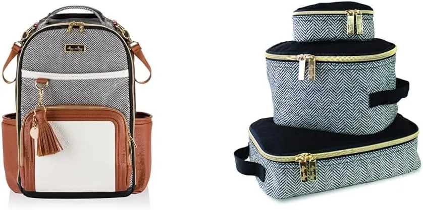 Itzy Ritzy Backpack  Packing Cubes, Coffee & Cream Boss Plus