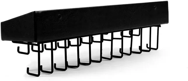J JACKCUBE DESIGN Jewelry Organizer Necklace Holder with 23 Hooks, Wall Mounted Necklaces Bracelet Earrings Ring Holder Hanger with Shelf (Black, 14.37 x 2.95 x 3.86 inches) - MK208A