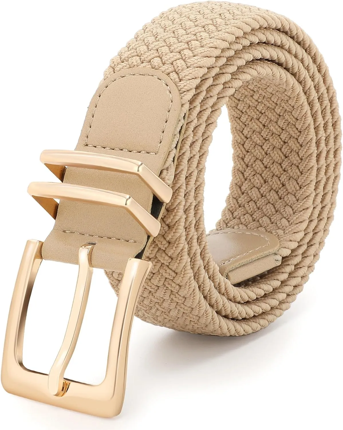 JASGOOD Women Braided Woven Elastic Stretch Belt Men Golf Web Casual Belt for Pants Jeans