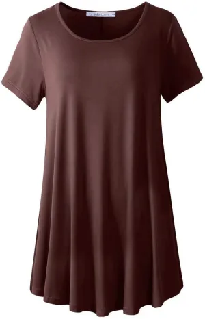 JollieLovin Women's Plus Size Tops Summer Tunic Short Sleeve Loose Fit T-Shirt to Wear with Leggings