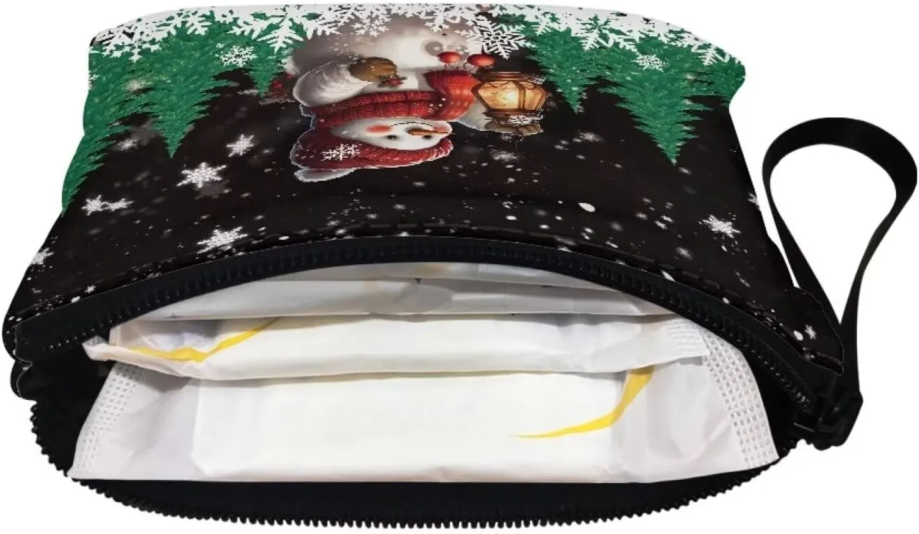 Kawaii Coin Purse for Little Girls Kids Small Change Purse for Coins Slim Thin Compact Wristlet Wallets Winter Christmas Purses Cute Snowman Handbags