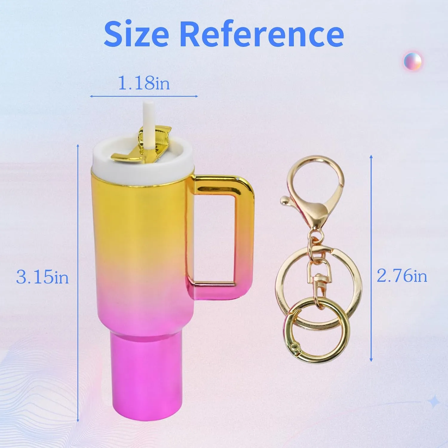 Keychain Charms,4PCS Gradient Fashion Mini Tumbler Keychain,Stanley Cup Key Chain,Women Girls Bulk Gifts Party Favors