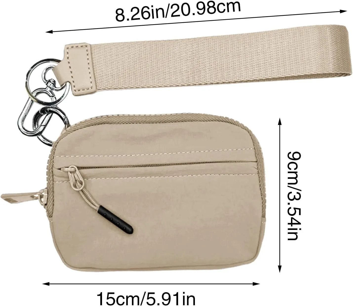 Keychain Wristlet Wallet - Credit Card Wallet | Wristlet Pouch Keychain | Waterproof Nylon Women Coin Purses | Iris Wristlet Wallet | Compact Key Ring Wallet with Hand Strap for Protection and Safety
