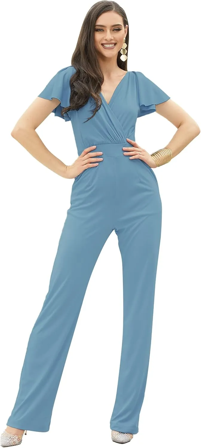 KOH KOH Womens 2025 Long Pant Suit Sleeveless V-Neck Classy Jumpsuit Romper Outfit