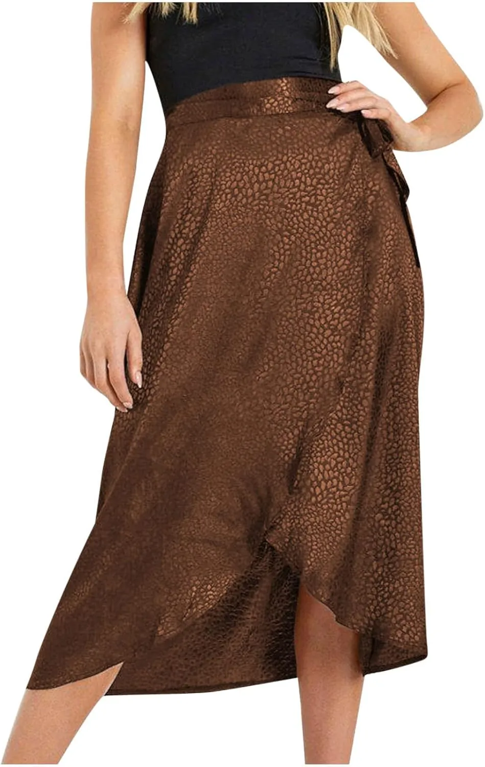 Kuluzego Ruched Plain Skort for Juniors Satin Long Oversized Skorts Women 2025 Fashion