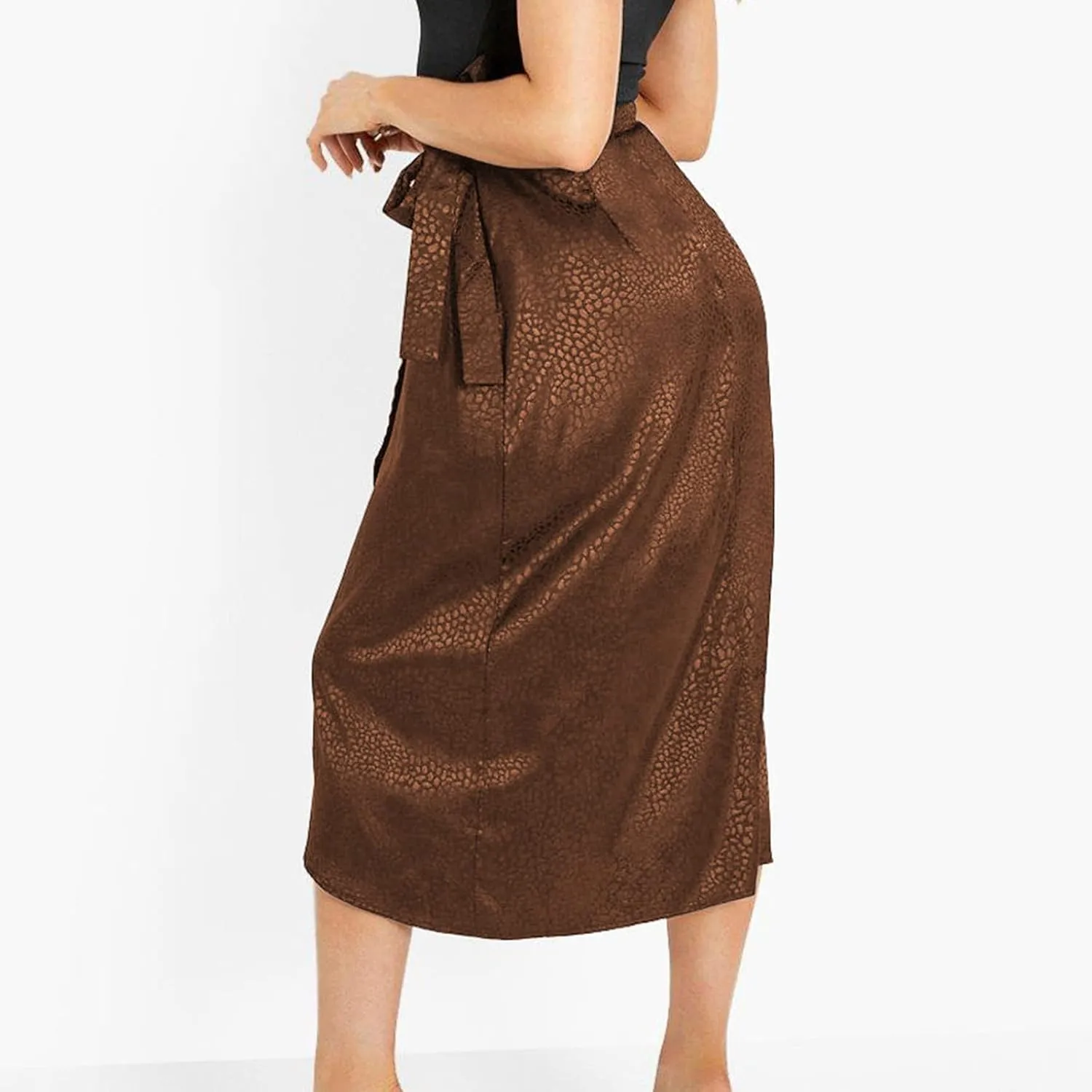Kuluzego Ruched Plain Skort for Juniors Satin Long Oversized Skorts Women 2025 Fashion