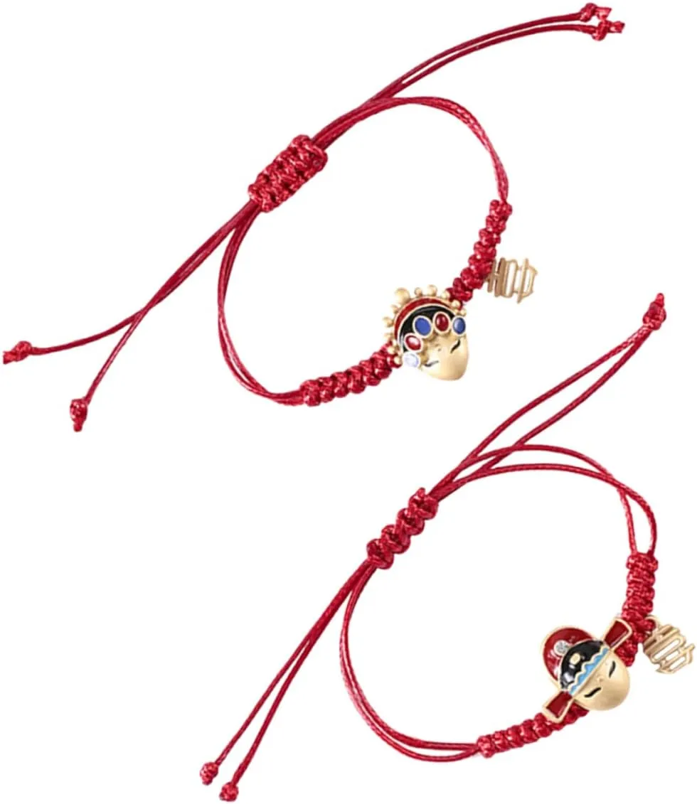 LIFKOME Red Woven Rope Chinese Bracelet Chinese Year Face Mask Braided Style Party
