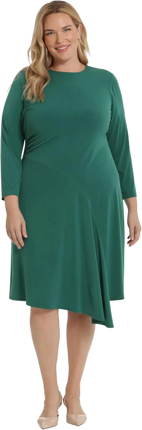 Maggy London Women's Curved Seam Detail Asymmetric Hem Part Event Occasion Guest of