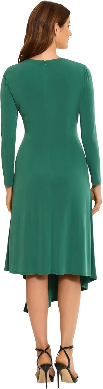 Maggy London Women's Curved Seam Detail Asymmetric Hem Part Event Occasion Guest of