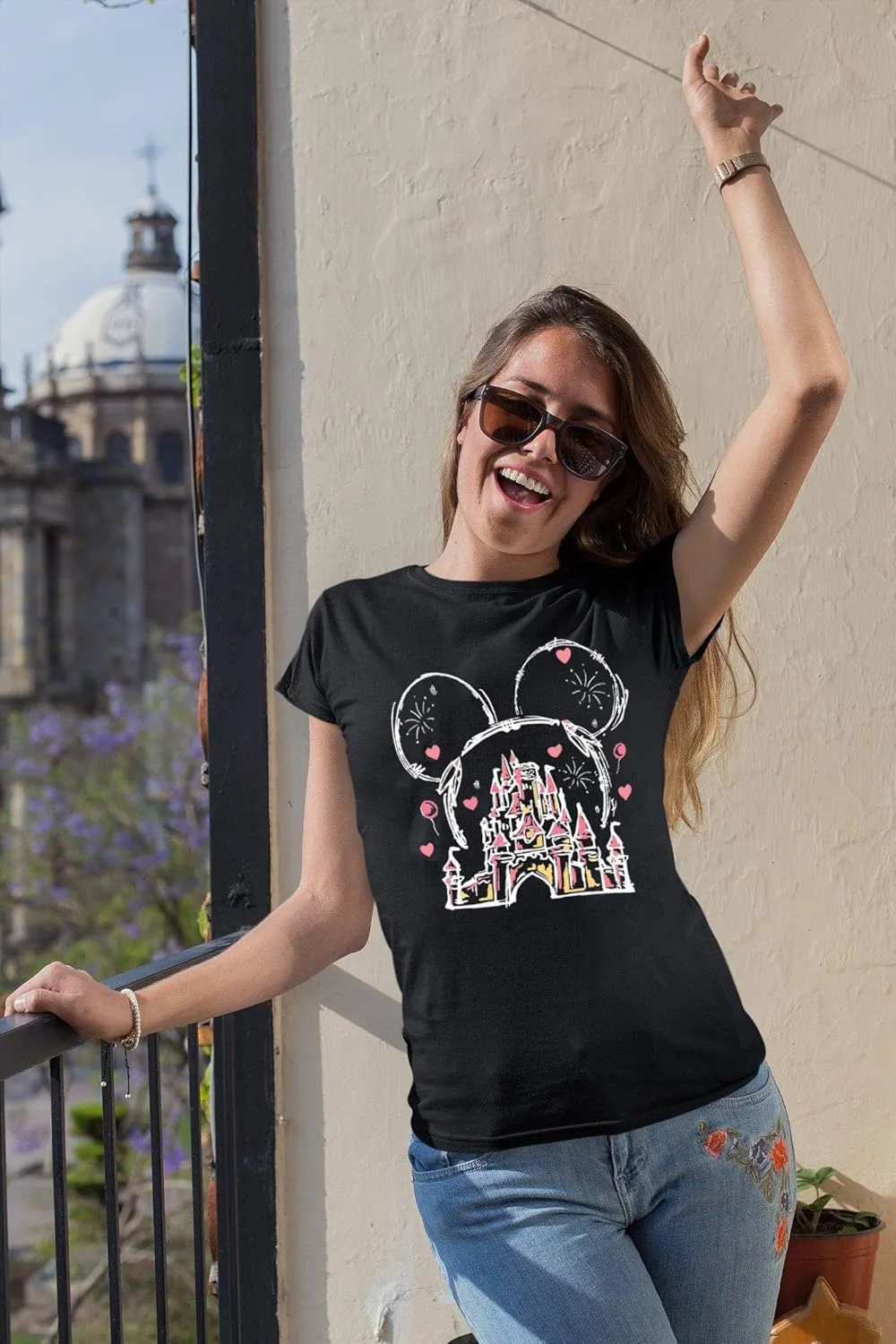 Magic Kingdom Shirts for Women Magical Castle Graphic Tees Family Vacation Trip Short Sleeve Tops