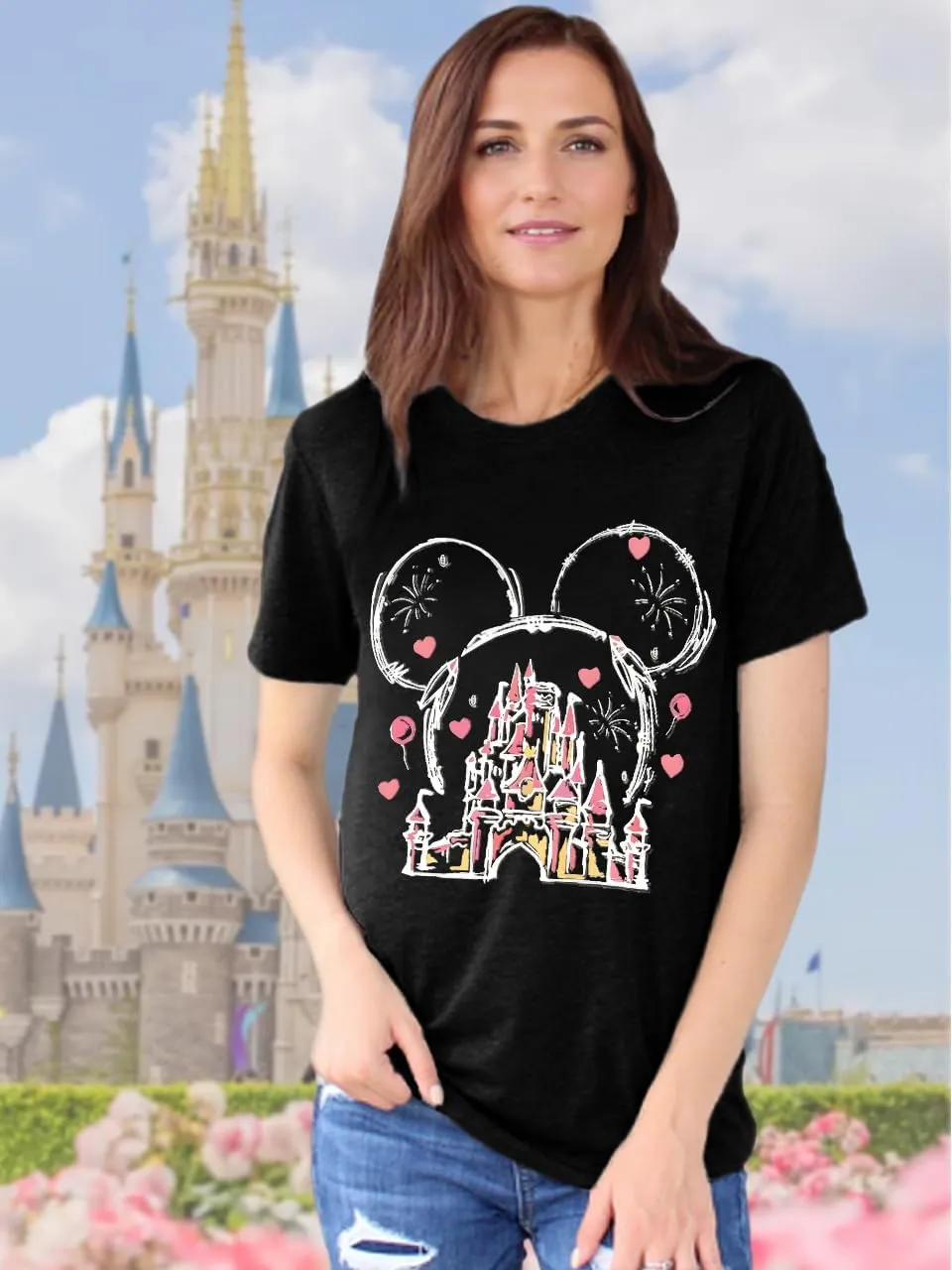 Magic Kingdom Shirts for Women Magical Castle Graphic Tees Family Vacation Trip Short Sleeve Tops