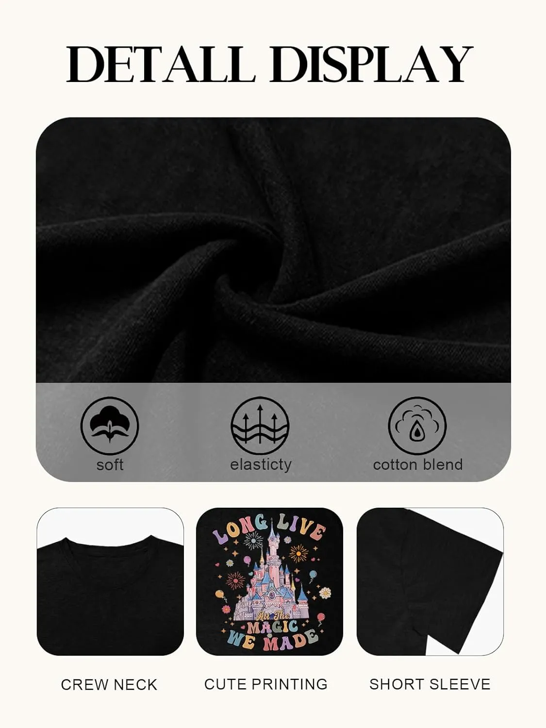 Magic Kingdom Shirts for Women Magical Castle Graphic Tees Family Vacation Trip Short Sleeve Tops