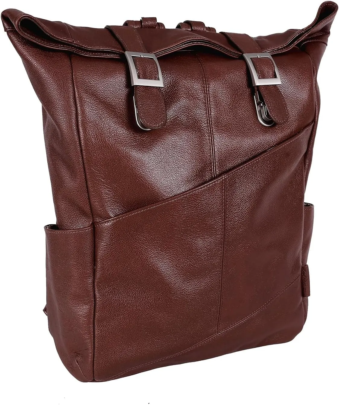 McKlein 17" Leather Dual Access Laptop Backpack- KENNEDY- Brown