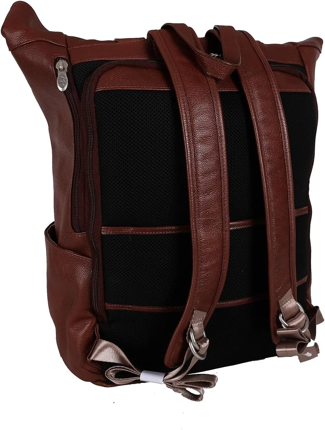 McKlein 17" Leather Dual Access Laptop Backpack- KENNEDY- Brown