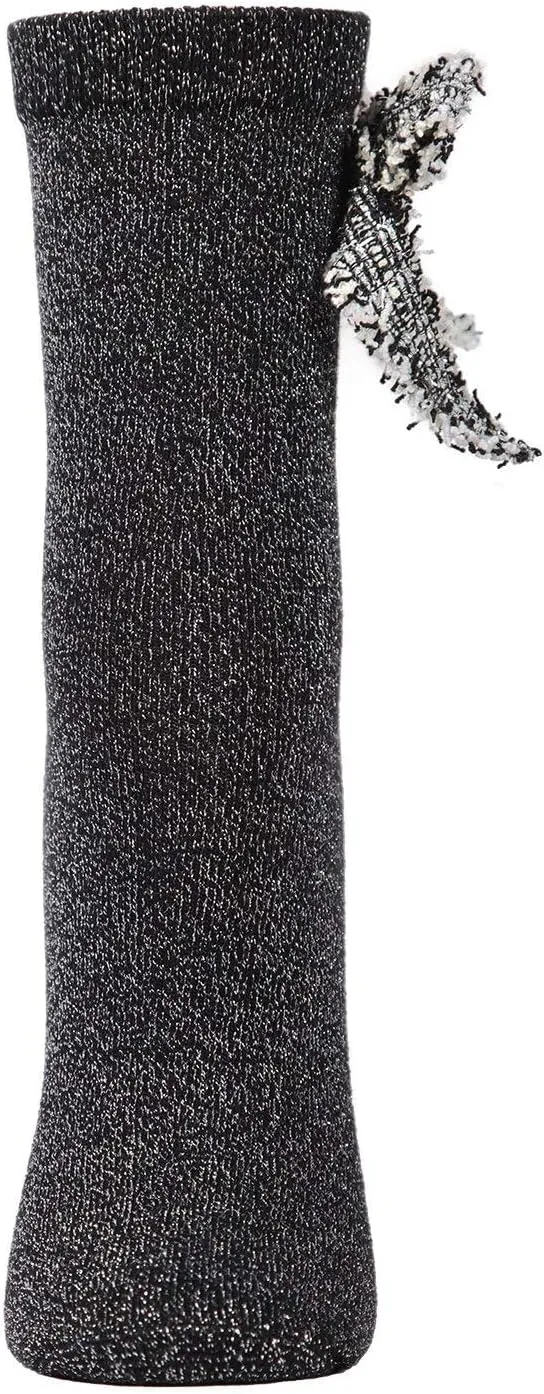 MeMoi Women's Glitter Dream Bow Cotton Blend Anklet Sock