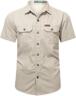 Mens Short Sleeve Tactical Shirt Quick Dry Military Cargo Work Shirts Outdoor Sun Protection Athletic Workout Hiking T Shirt