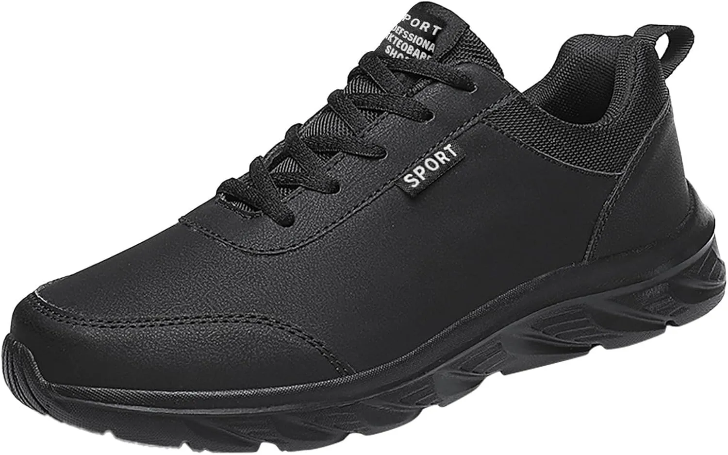 Men's Slip on Walking Shoes Comfortable PU Leather Memory Foam Breathable Fashion Sneakers Non Slip Arch Support Cushioning Workout Tennis Shoes Wide Width