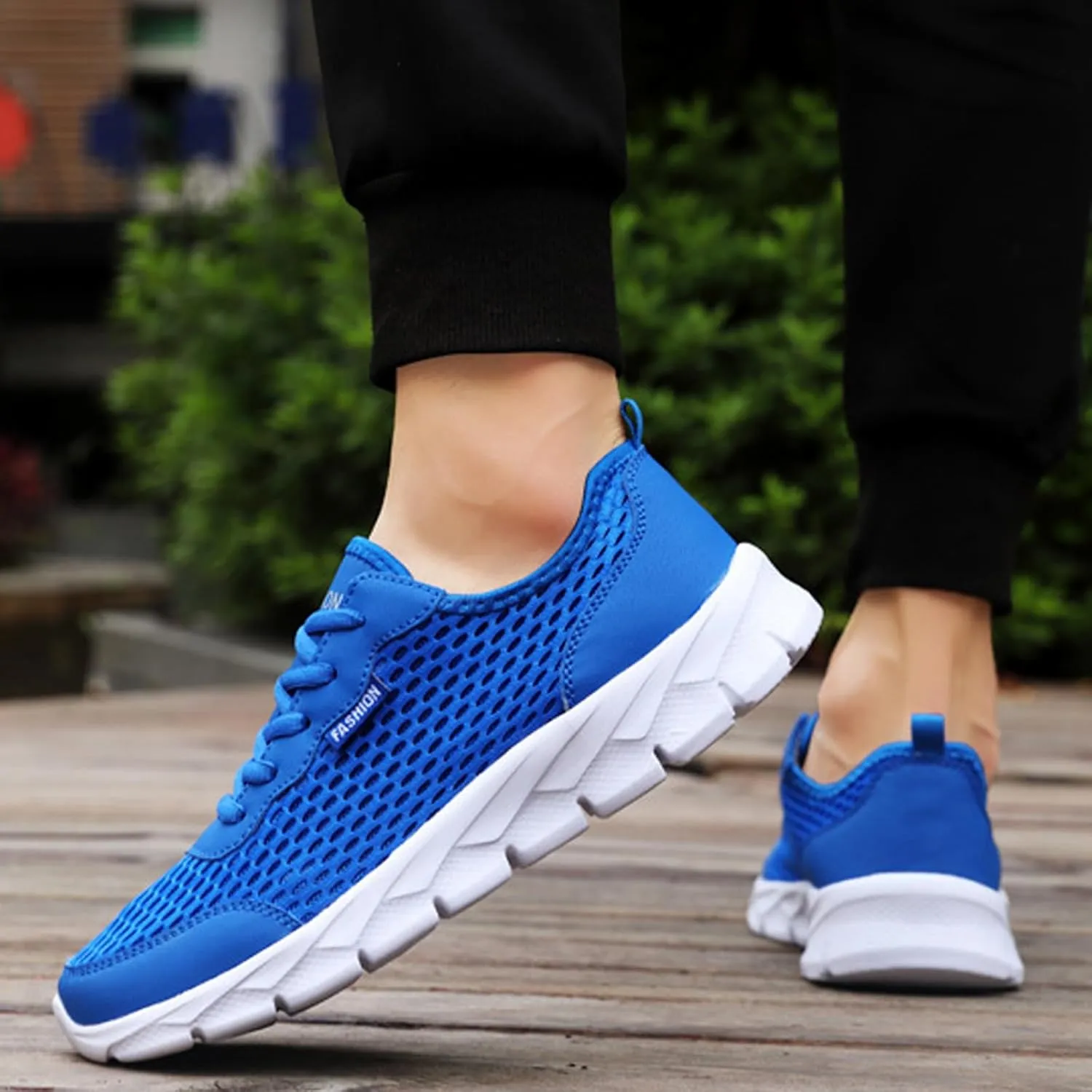 Men's Slip on Walking Shoes Comfy Knitted Memory Foam Breathable Mesh Fashion Sneakers Non Slip Arch Support Cushioning Workout Tennis Shoes Wide Width