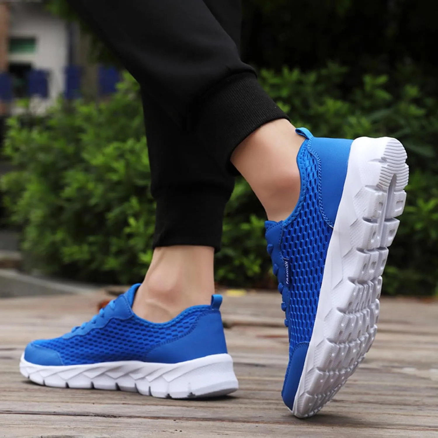 Men's Slip on Walking Shoes Comfy Knitted Memory Foam Breathable Mesh Fashion Sneakers Non Slip Arch Support Cushioning Workout Tennis Shoes Wide Width