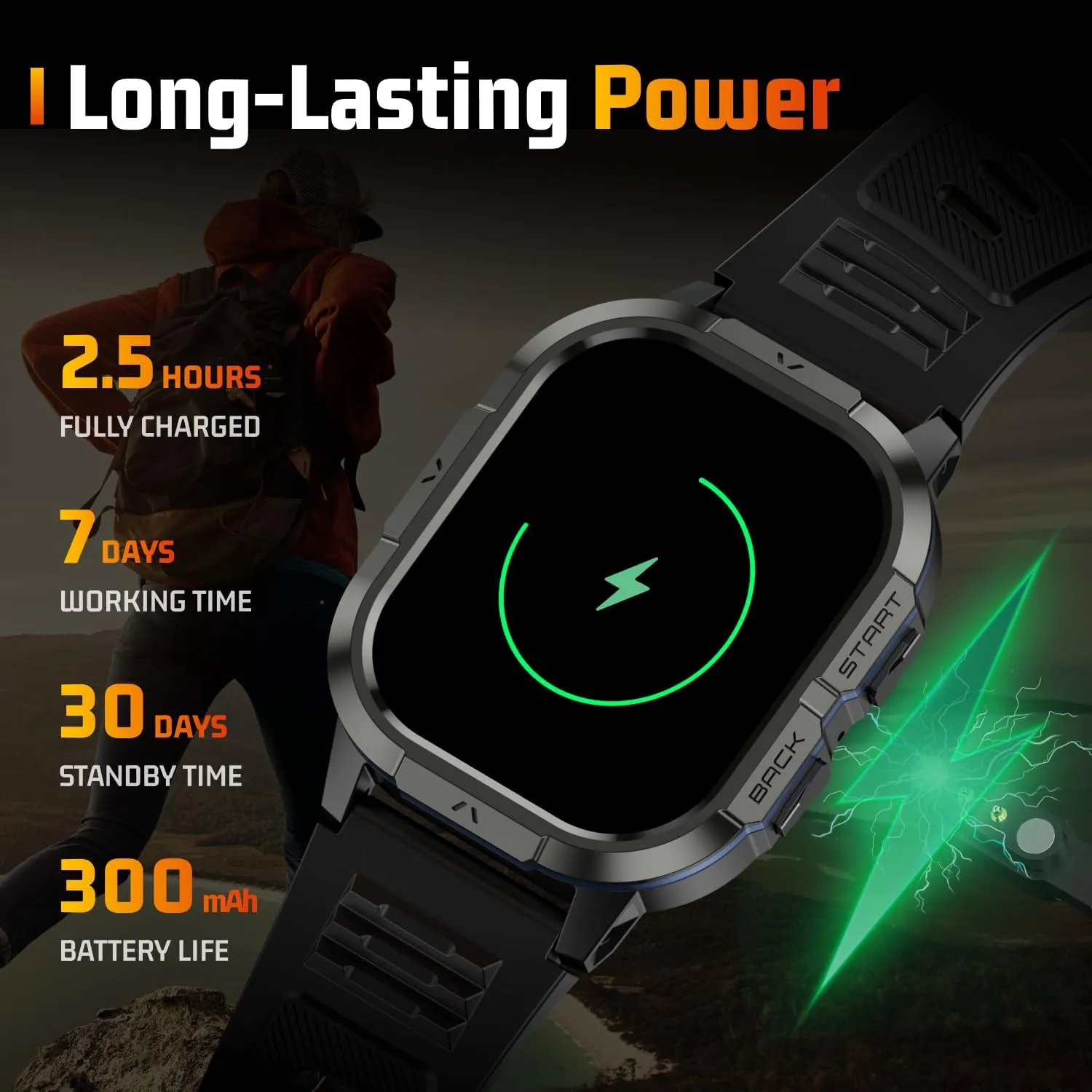 Military Smart Watches for Men-2.06AMOLED Bluetooth Calls, IP68 Fitness Activity Step Tracker with Sleep Monitor/Pedometer/110  Sports Modes, Tactical Smart Watch for Android iOS Samsung Compatible