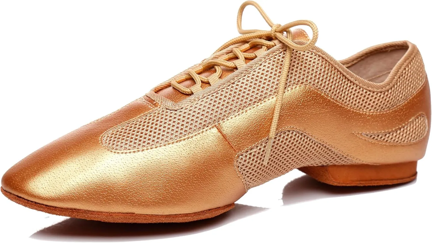 Minishion Men's Latin Ballroom Lace-up Breathable Mesh Synthetic Sport Practics Dance Shoes L400
