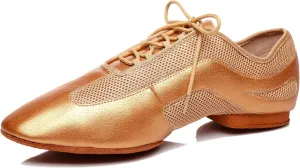 Minishion Men's Latin Ballroom Lace-up Breathable Mesh Synthetic Sport Practics Dance Shoes L400