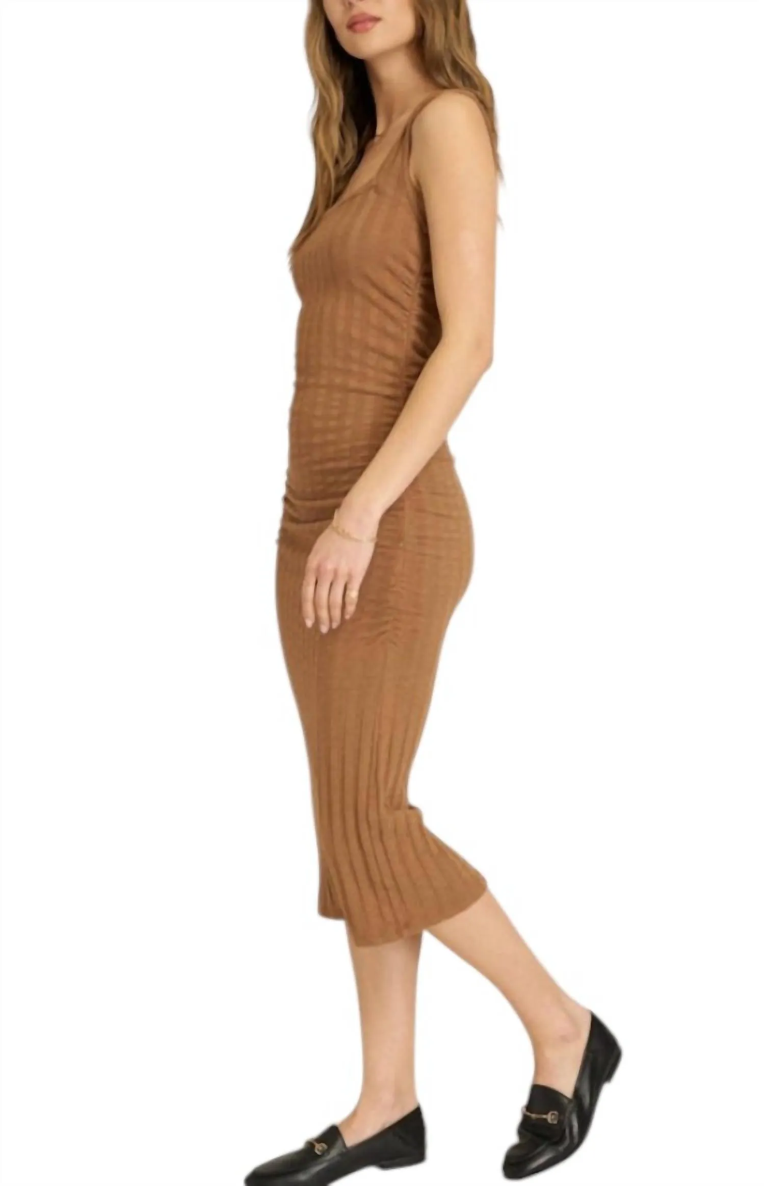 Montara Square Neck Rib Midi Dress