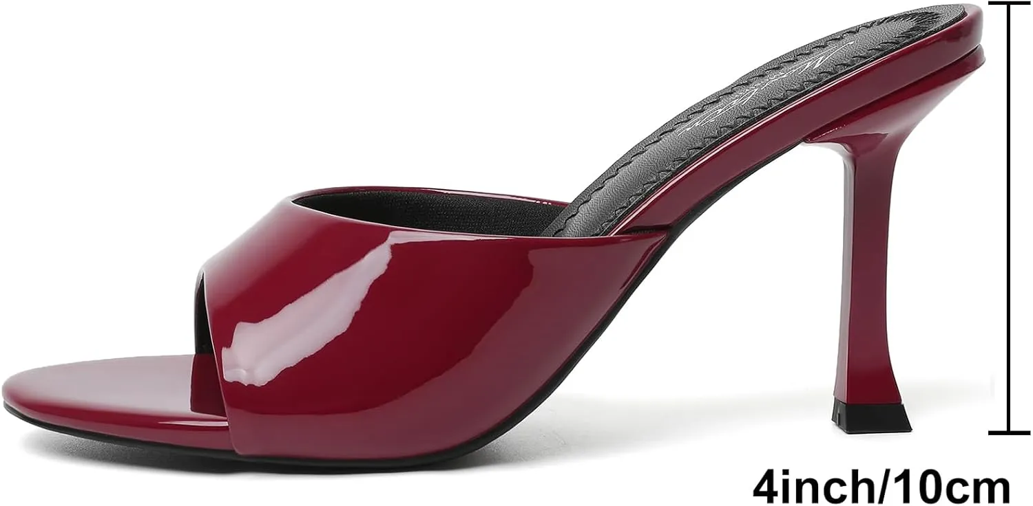 Mostrin Kitten Heels for Women Round Toe Heels With Bow Vintage Mules Sexy Slip on Stiletto Backless Sandals for Party Daily