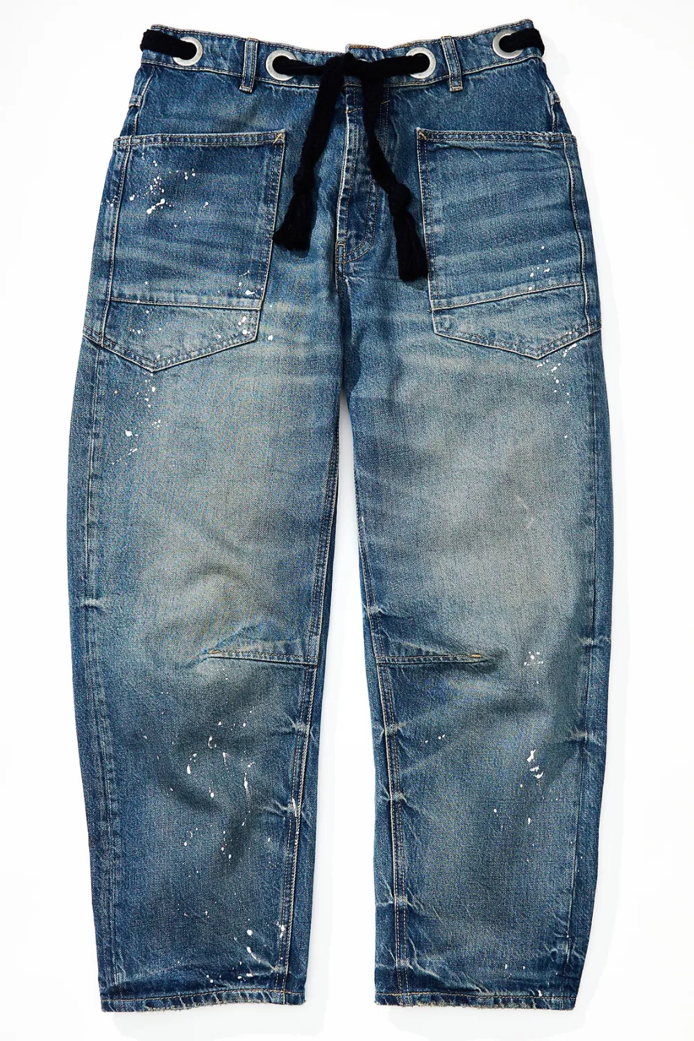 Moxie Pull-On Barrel Jeans in Timeless Blue