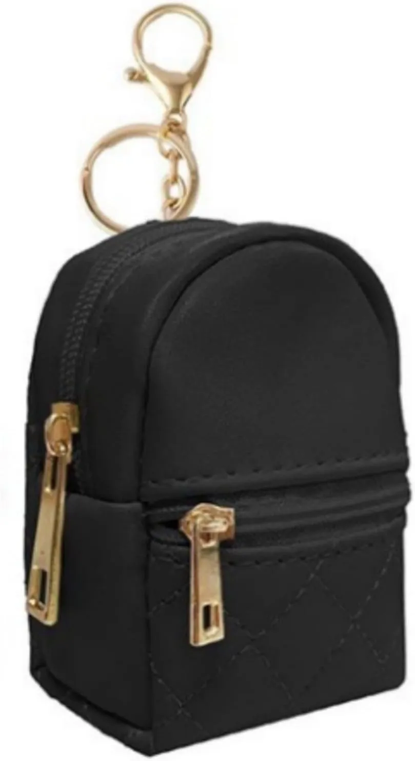 Mums Memory Mini Zip Around Wristlet Wallet for Women,Dual Pouch Design, Portable Keychain Coin Purse,Compact Handheld Coin Pocket (black,6.17 * 4.5 * 9.8cm)