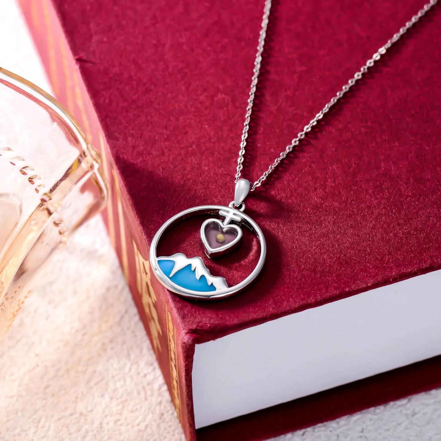 Mustard Seed Necklace 925 Sterling Silver Mountain Necklace Christian Faith Necklace Jewelry Gift for Women Men