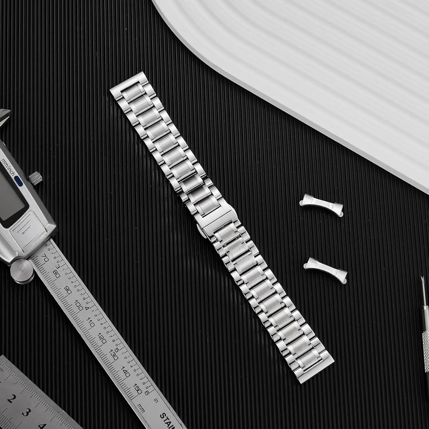 Nelumbo Quick Release Metal Chain Butterfly Clasp Watch Bands 18mm 19mm 20mm 21mm 22mm 24mm Stainless steel Watch Strap Bracelet Replacement